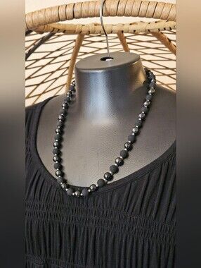 Black Bead Necklace
